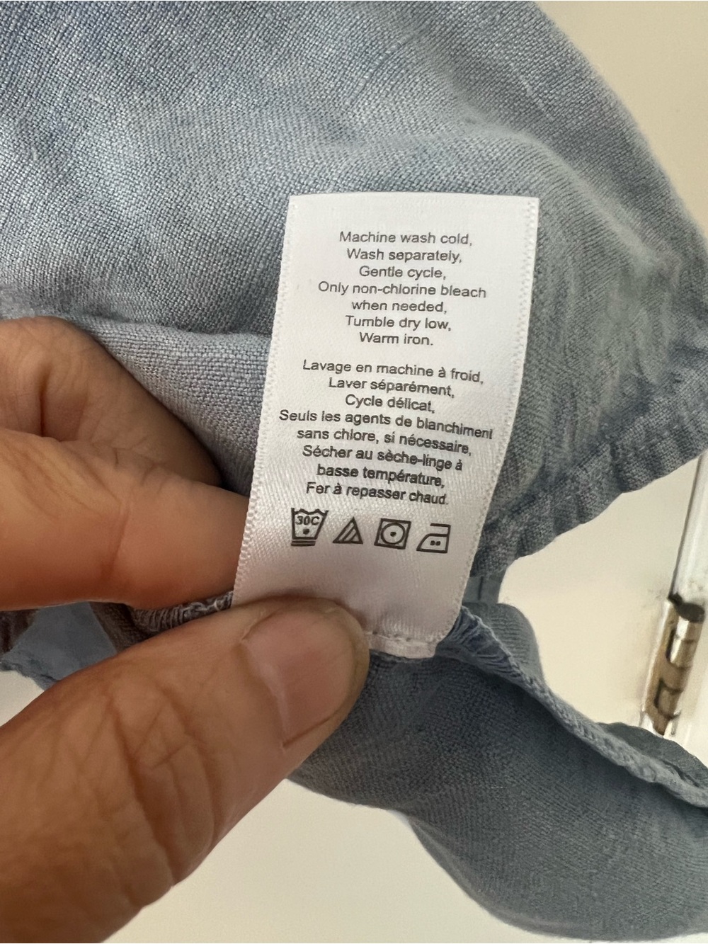 Linen Coldwater Creek Light Blue Embroidered V-Neck Tunic size 2X (Q106) - Picture 4 of 10